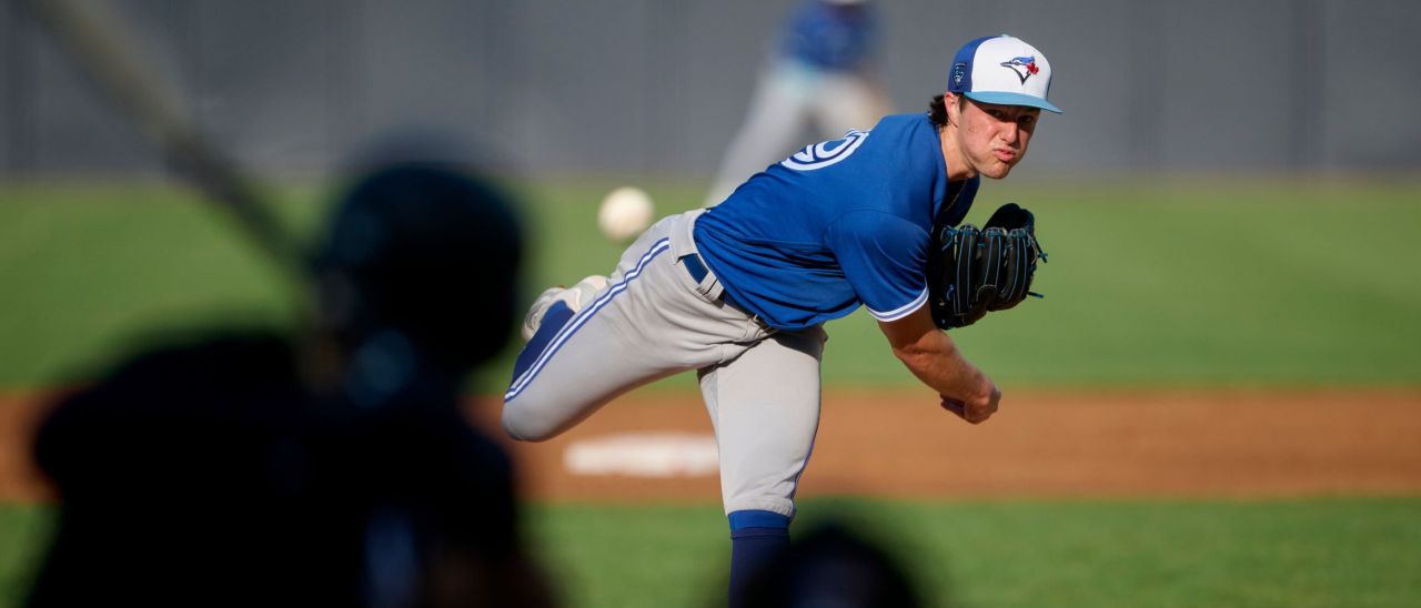 Blue Jays RHP Landen Maroudis is a breakout MLB pitching prospect to watch.